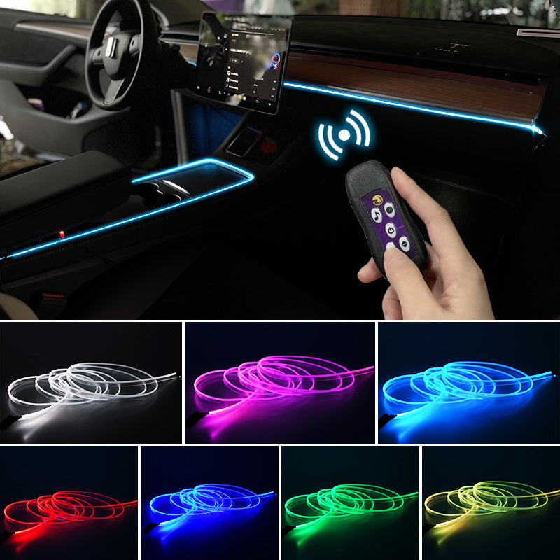 Car Led Atmosphere Lamp Usb Colorful Color Changing Center Console Instrument Panel Decorative Lamp Neon Light