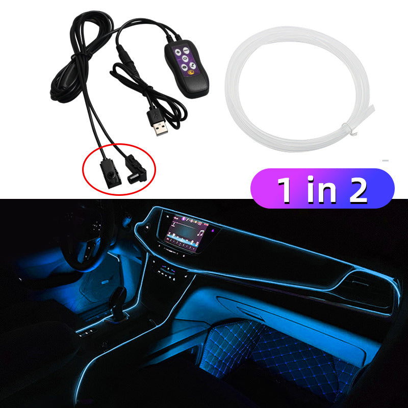 Car Led Atmosphere Lamp Usb Colorful Color Changing Center Console Instrument Panel Decorative Lamp Neon Light