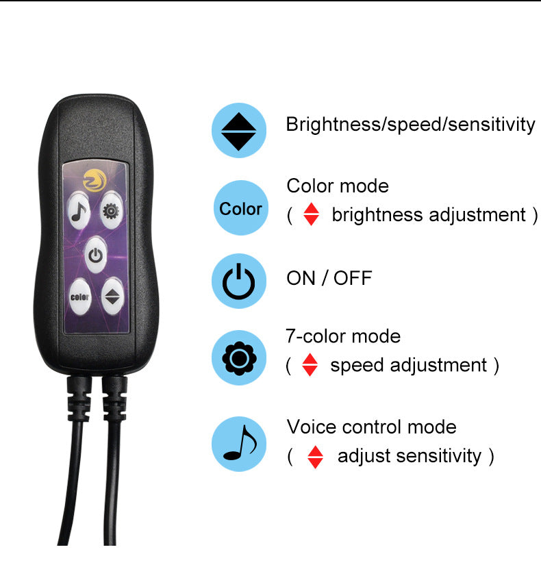 Car Led Atmosphere Lamp Usb Colorful Color Changing Center Console Instrument Panel Decorative Lamp Neon Light