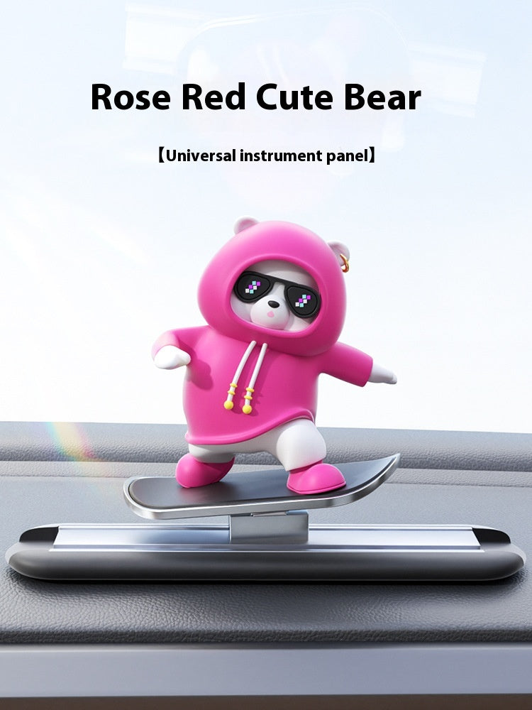 Car Cartoon Animal Bear Center Console Screen Dashboard Bear Car Decoration