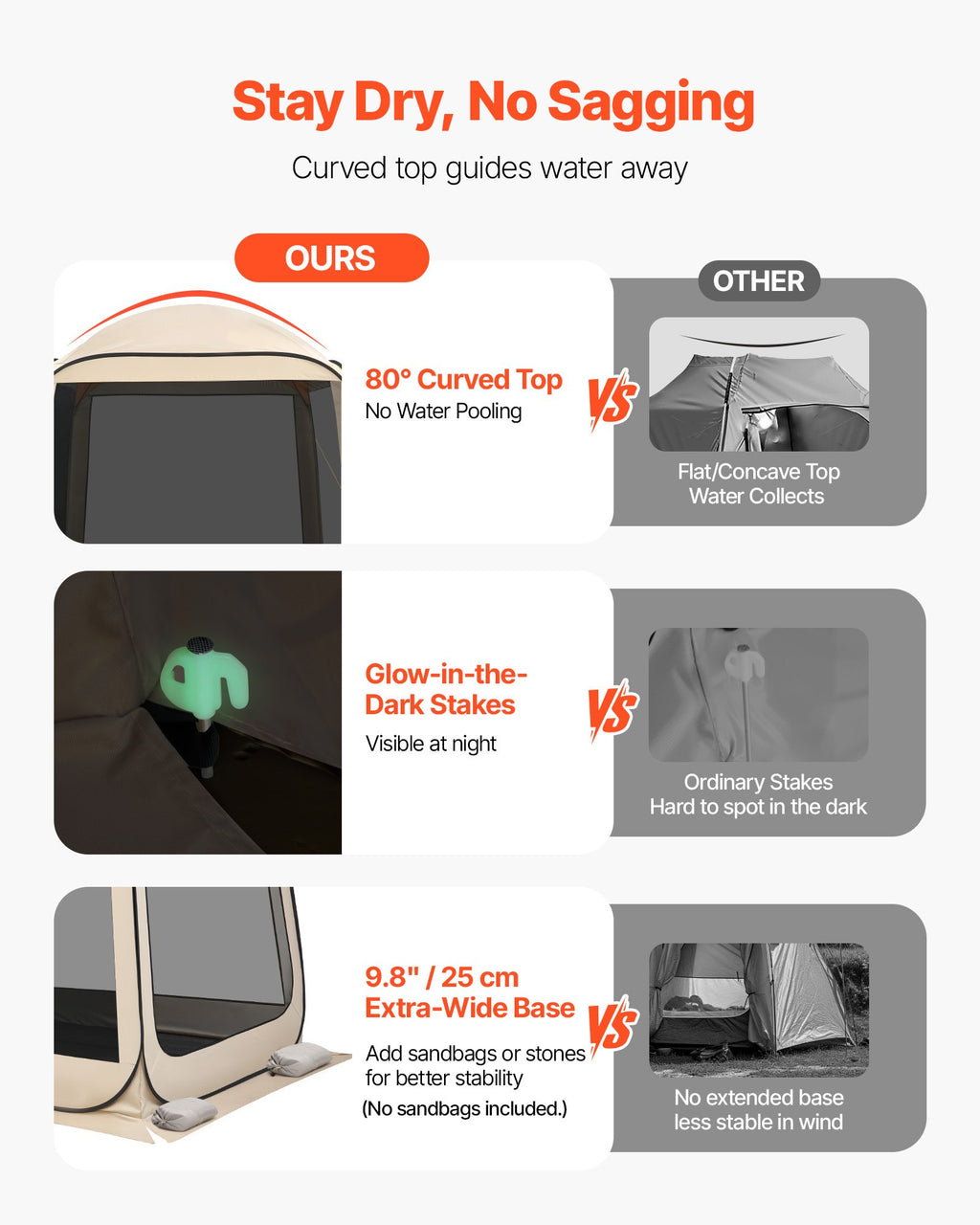 Screen House Tent, 6 X 6 Ft, 4-6 Person Pop Up SUV Tailgate Tent, Portable Screened In Canopy With Carry Bag, Netting Sides, For Car Camping, Garden, Patio, Backyard, Outdoor Activities, Beige