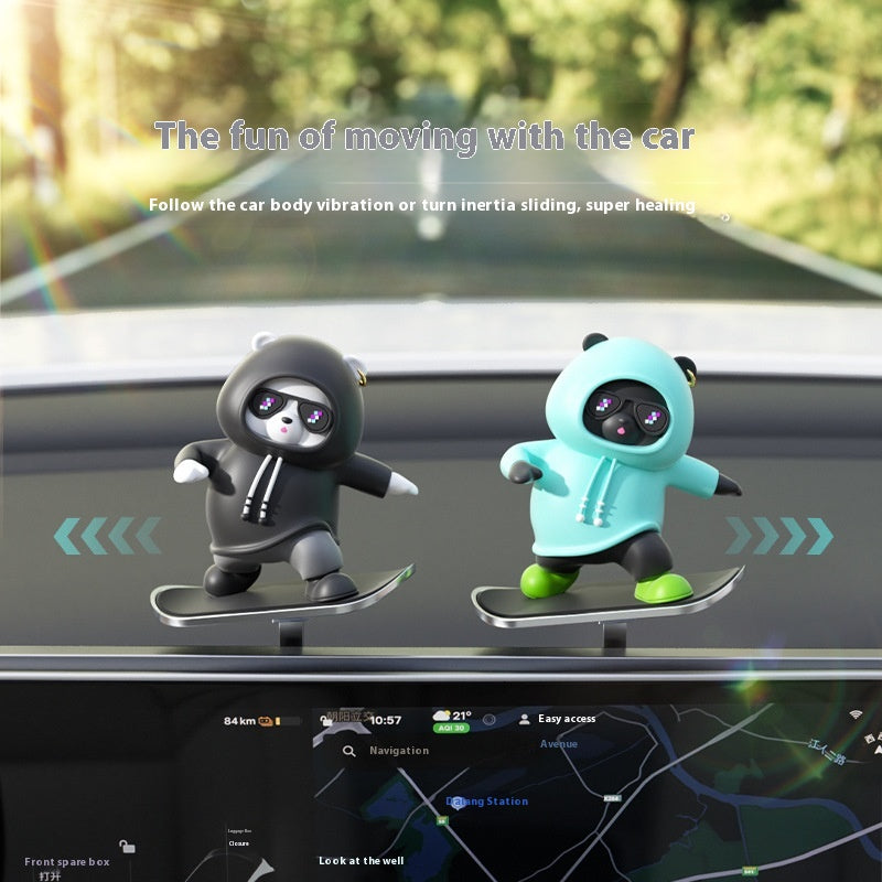 Car Cartoon Animal Bear Center Console Screen Dashboard Bear Car Decoration