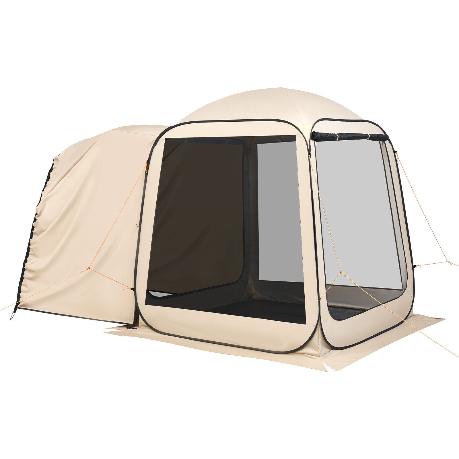 Screen House Tent, 6 X 6 Ft, 4-6 Person Pop Up SUV Tailgate Tent, Portable Screened In Canopy With Carry Bag, Netting Sides, For Car Camping, Garden, Patio, Backyard, Outdoor Activities, Beige
